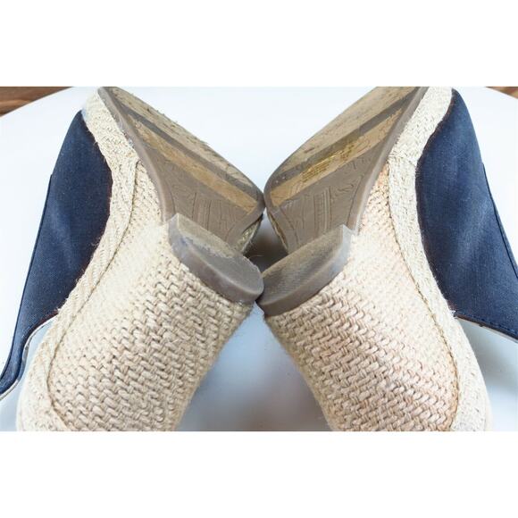 Montego Bay‎ Club Women Sz 8 M Dark Blue Wedge Fabric Shoes - Picture 7 of 10